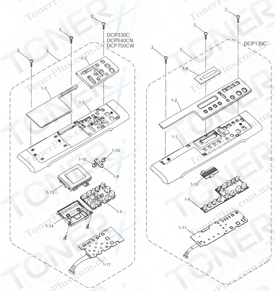 Группа запчастей для Brother DCP540CN - PANEL