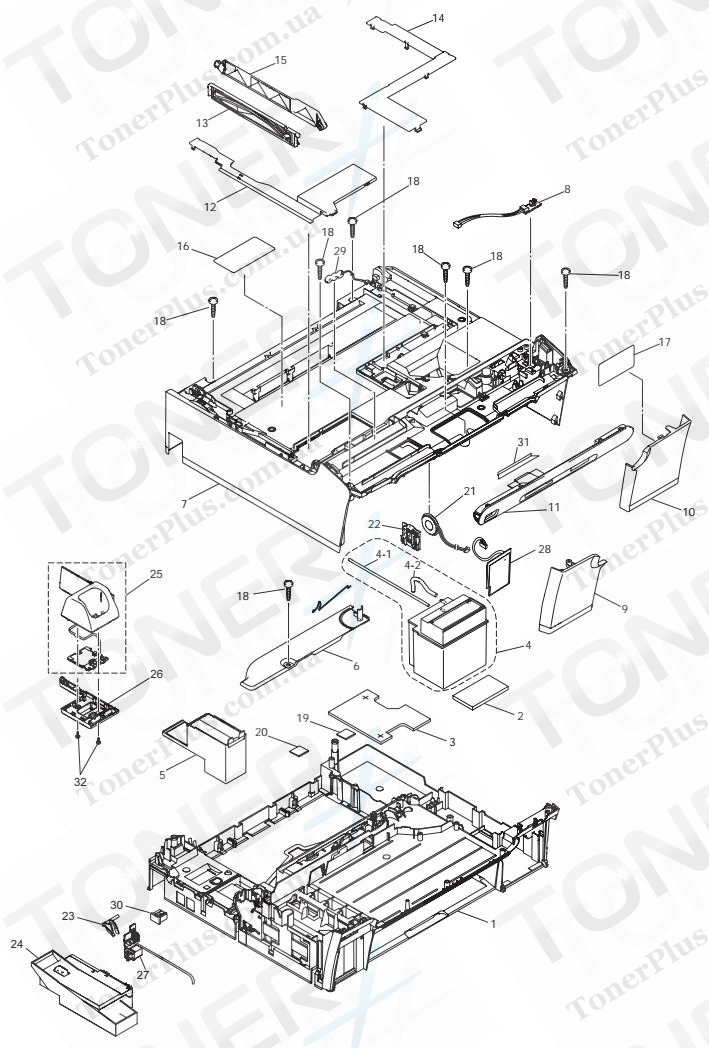 Группа запчастей для Brother DCP155C - COVER