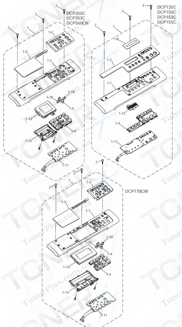 Группа запчастей для Brother MFC265C - PANEL1