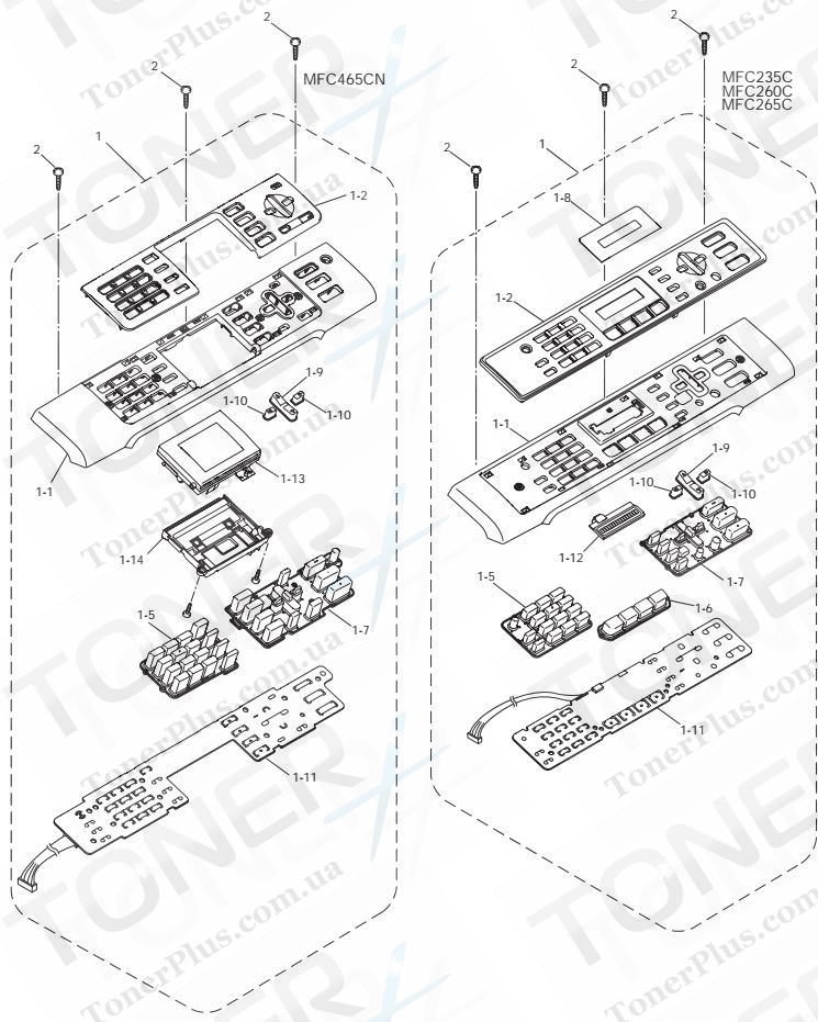 Группа запчастей для Brother DCP155C - PANEL2