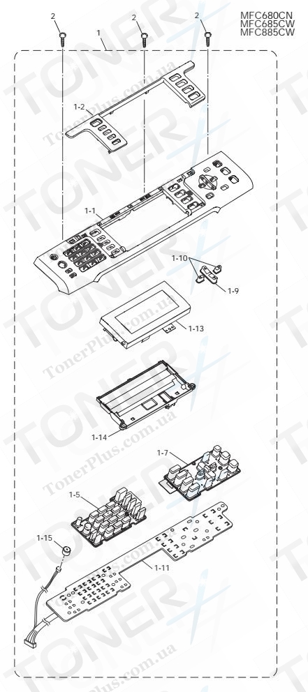 Группа запчастей для Brother MFC685CW - PANEL3