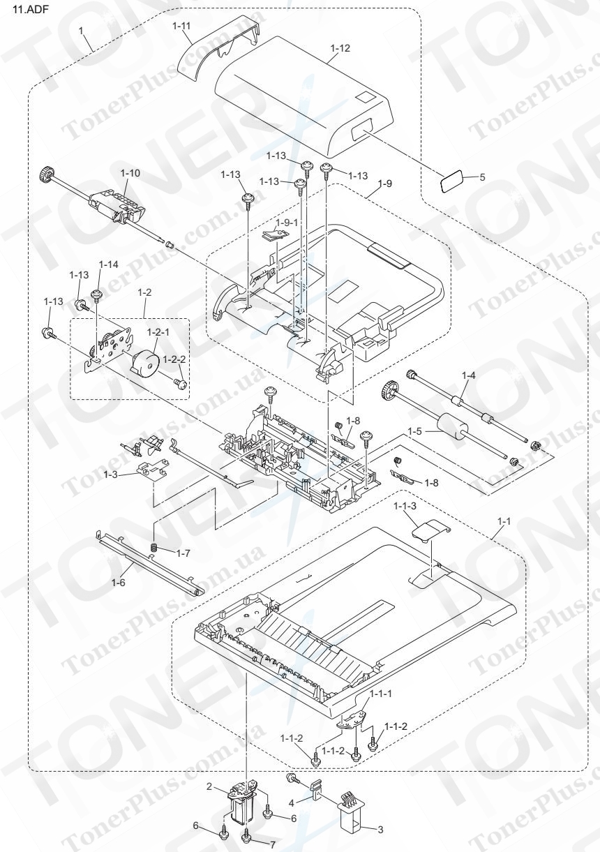 Группа запчастей для Brother MFC9010CN - ADF