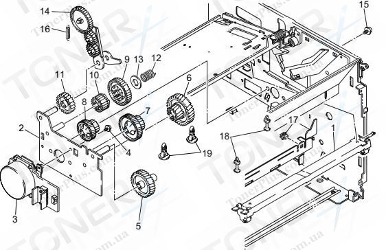 Группа запчастей для Brother HL1260e - CHASSIS