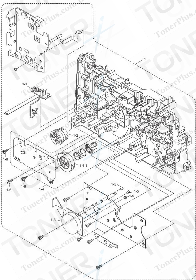 Группа запчастей для Brother HL2250DN - FRAME L & DRIVE