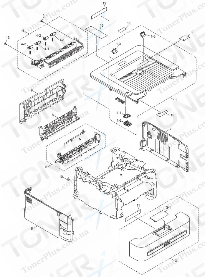 Группа запчастей для Brother HL2250DN - COVERS & LABELS