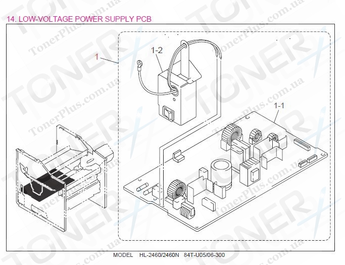 Группа запчастей для Brother HL2460/2460N - LOW-VOLTAGE POWER SUPPLY PCB