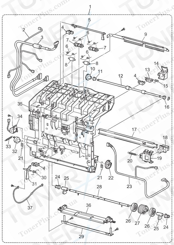 Группа запчастей для Brother HL4200CN - CHUTE ASSY OUT