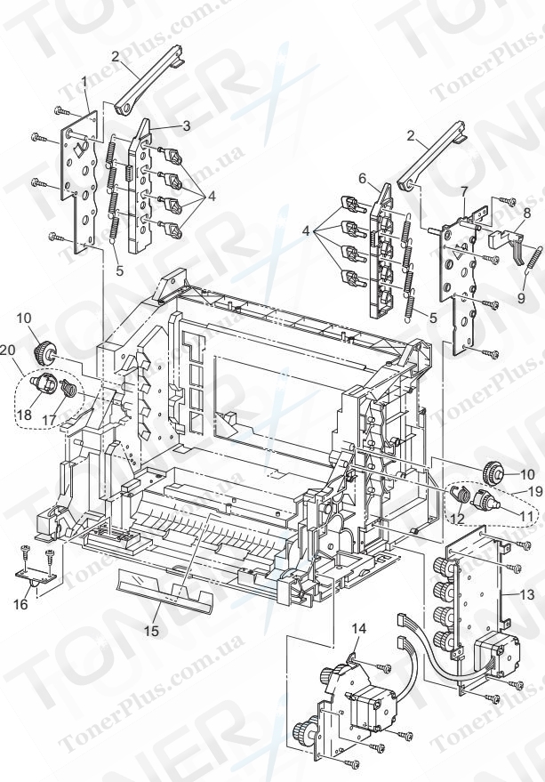 Группа запчастей для Brother HL4200CN - FRAME & DRIVE
