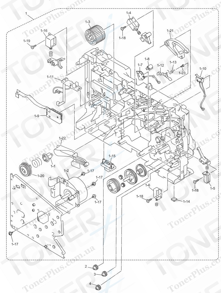 Группа запчастей для Brother HL5380DN - FRAME L&DRIVE UNIT