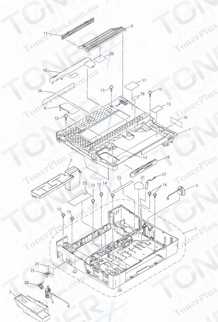 Группа запчастей для Brother DCP116C - COVER
