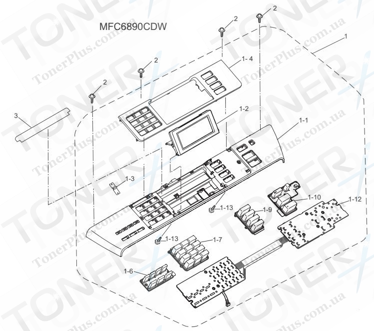 Группа запчастей для Brother MFC6890CDW - PANEL