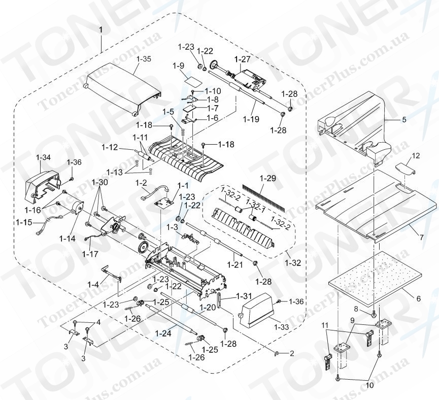 Группа запчастей для Brother MFC760 - ADF&TRAY