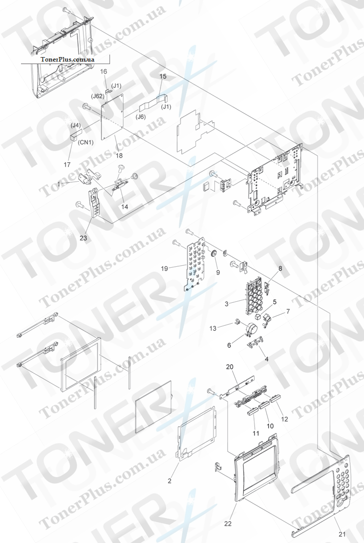 Каталог запчастей для Canon iR1750i - 130 CONTROL PANEL ASSEMBLY