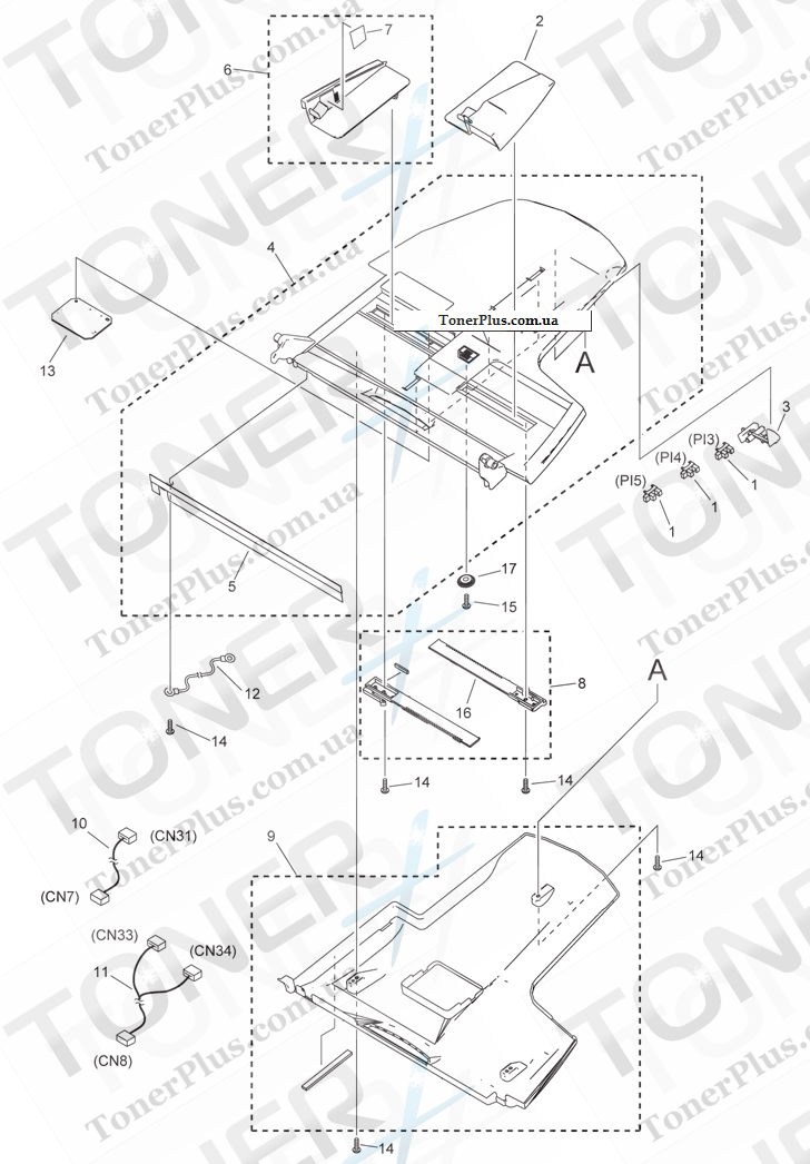 Каталог запчастей для Canon iR2025i - P12 DOCUMENT TRAY ASSEMBLY