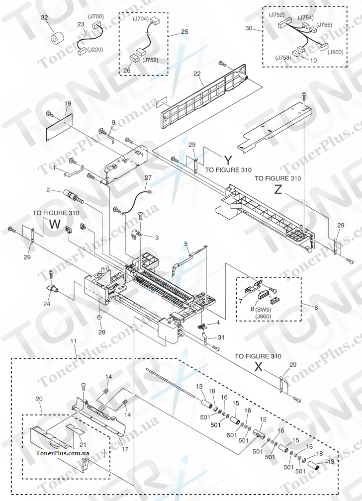 Каталог запчастей для Canon iR2422D - 312 CASSETTE FEEDER ASSEMBLY(2 CASSETTE UNIT model)