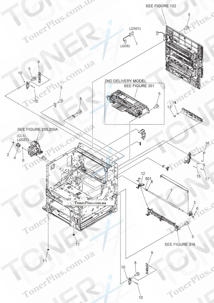 Каталог запчастей для Canon iR2520i - 104 INTERNAL COMPONENTS 1