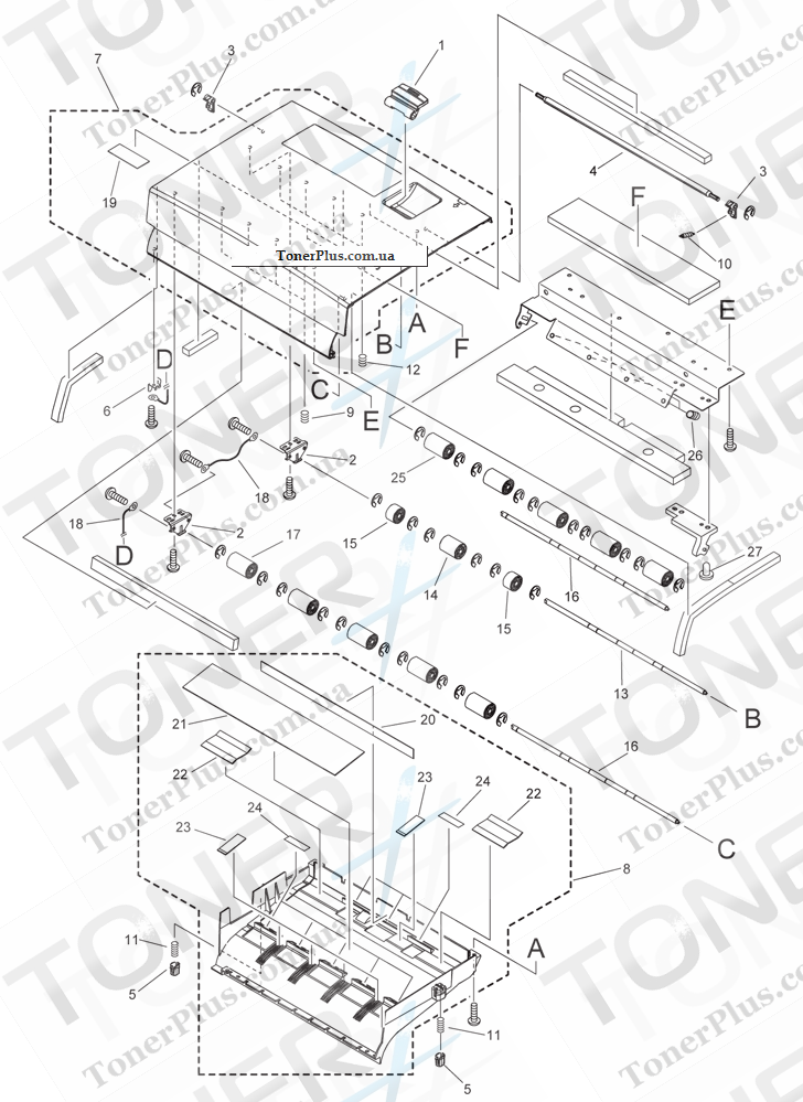 Каталог запчастей для Canon iR5075 - A12 OPEN/CLOSE PANEL ASSEMBLY