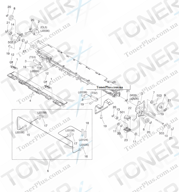 Каталог запчастей для Canon iR Advance 6055 - 625 BUFFER ASSY