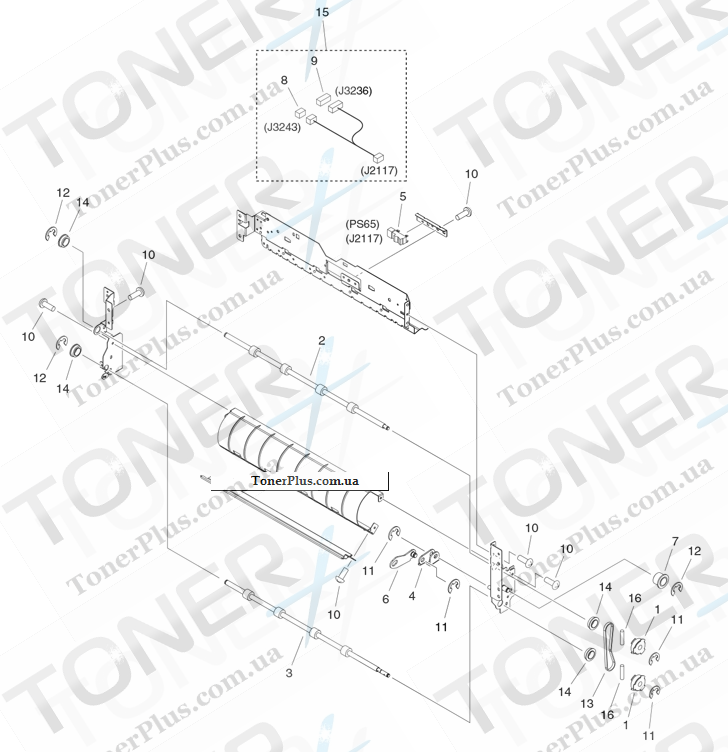 Каталог запчастей для Canon iR Advance 6275i - 336 REVERSE CROSSMEMBER ASSY, LF.
