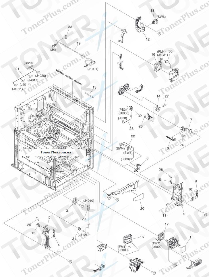 Каталог запчастей для Canon iR Advance C2220i - 102 INTERNAL COMPONENTS 1