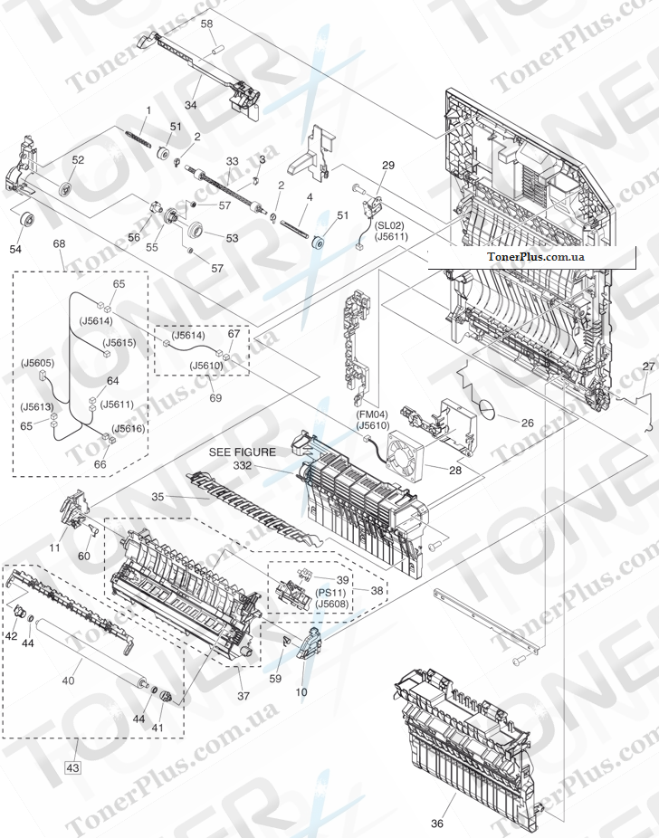 Каталог запчастей для Canon iR Advance C350i - 102 DOOR ASSEMBLY, RIGHT