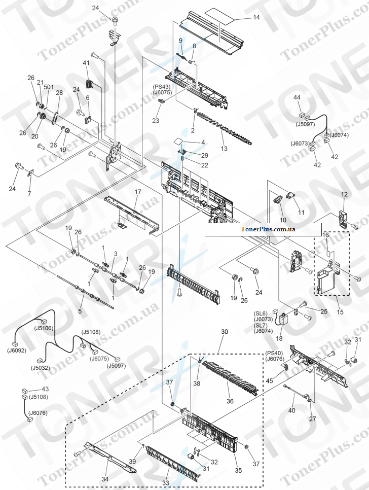 Каталог запчастей для Canon iR Advance C5051 - 352 THIRD PAPER DELIVERY ASSEMBLY