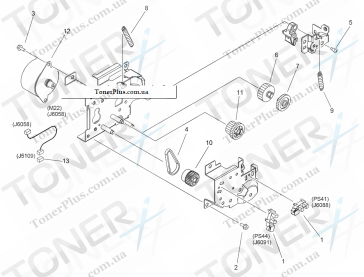 Каталог запчастей для Canon iR Advance C5030F - 815 FIXING DELIVERY DRIVE ASSEMBLY
