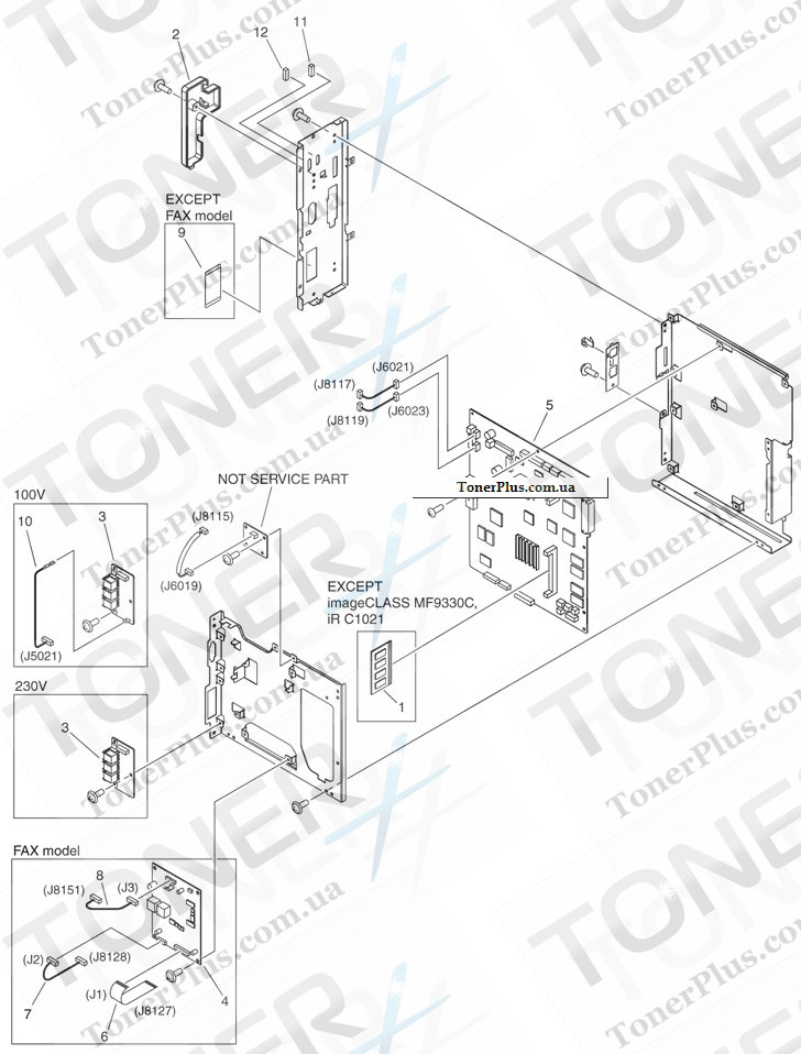 Каталог запчастей для Canon MF9340C - 900 CONTROLLER BOX ASSEMBLY