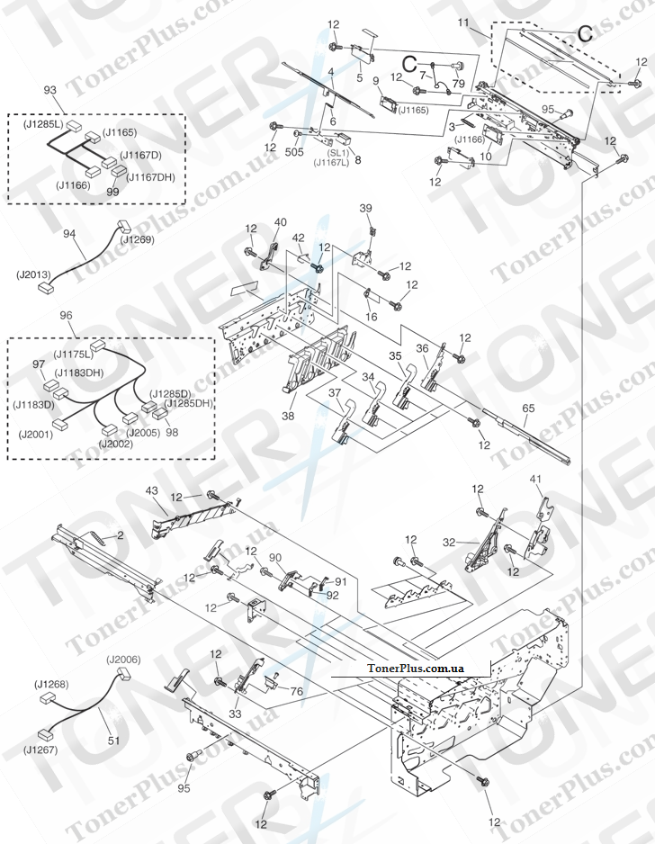 Каталог запчастей для Canon iRC3580F - 513 PROCESS FRAME ASSEMBLY 2