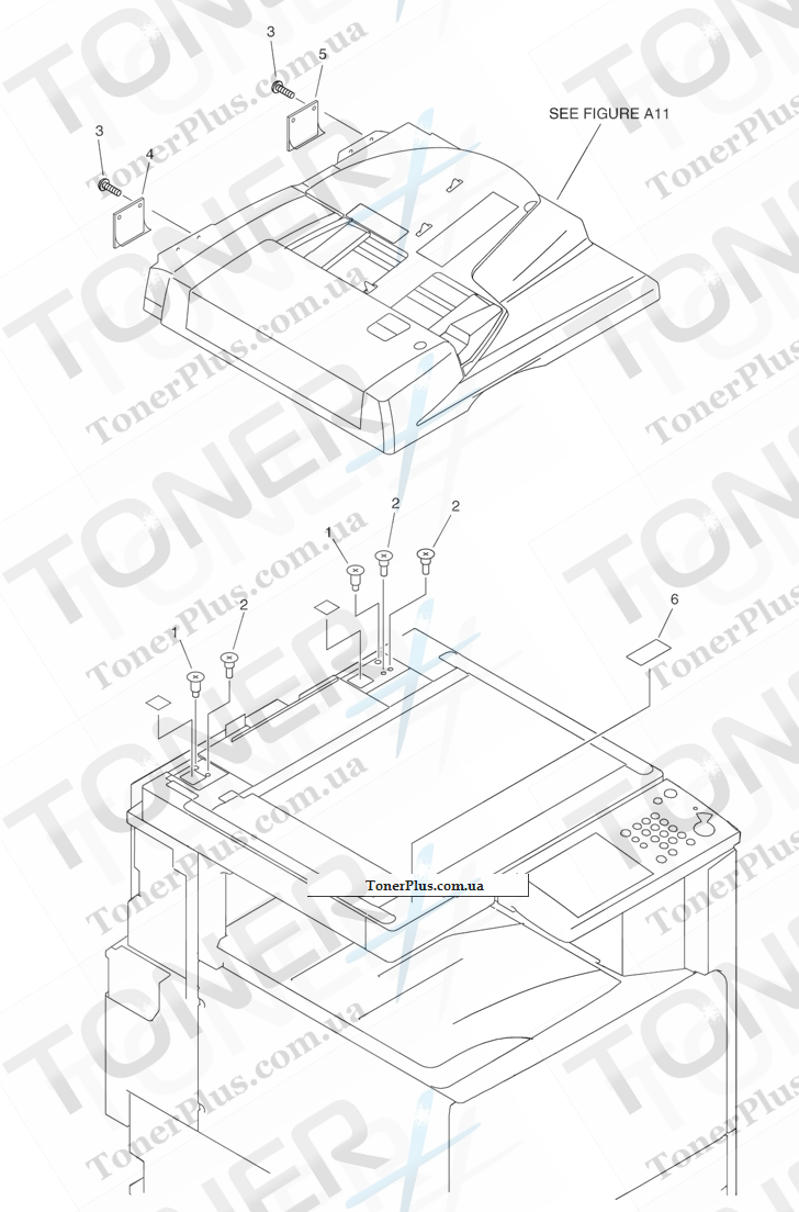 Каталог запчастей для Canon iRC2380i - A01 DADF MOUNTING HARDWARE(DADF model)