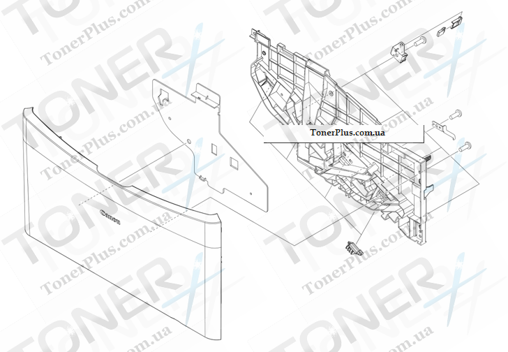 Каталог запчастей для Canon LBP5480 - 101 FRONT DOOR ASSY