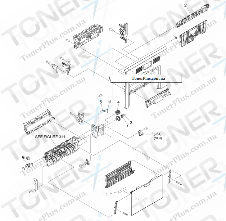 Каталог запчастей для Canon LBP5480 - 102 RIGHTDOOR ASSY