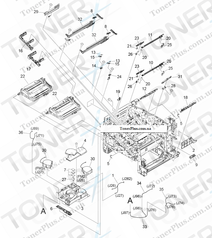 Каталог запчастей для Canon LBP5480 - 104 INTERNAL COMPONENTS 2