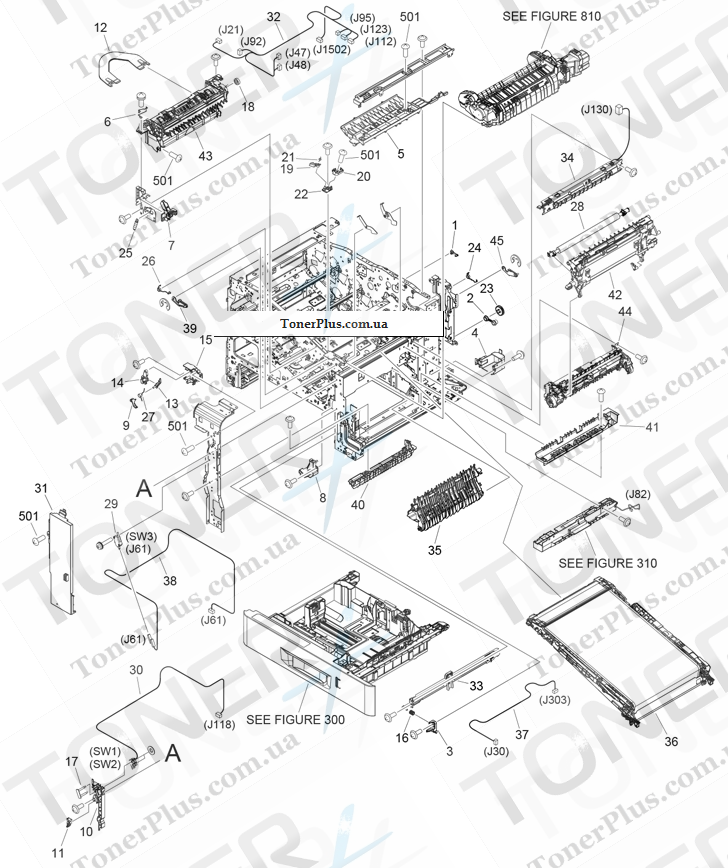 Каталог запчастей для Canon LBP5480 - 105 INTERNAL COMPONENTS 3