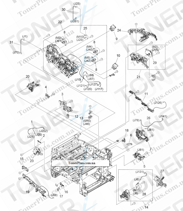 Каталог запчастей для Canon LBP5480 - 107 INTERNAL COMPONENTS 5