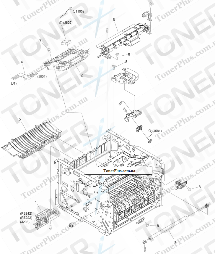 Каталог запчастей для Canon LBP6650dn - 103 INTERNAL COMPONENTS 3