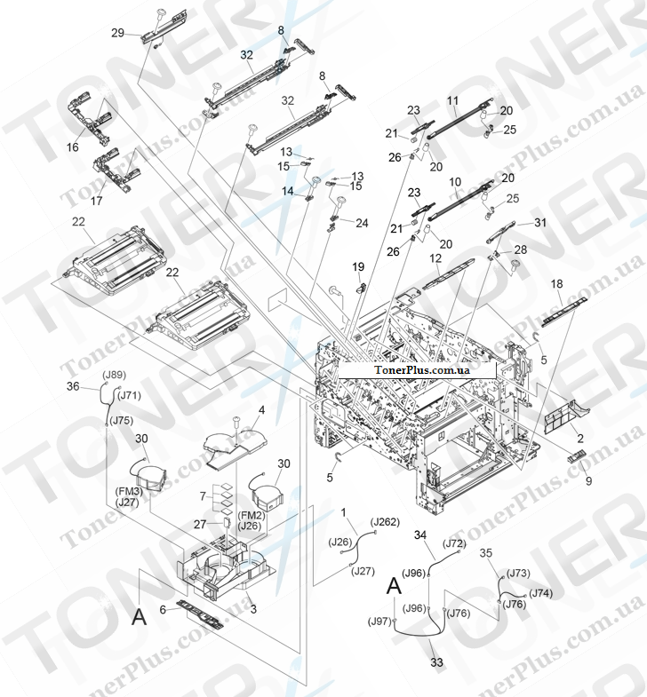 Каталог запчастей для Canon LBP7780Cx - 104 INTERNAL COMPONENTS 2