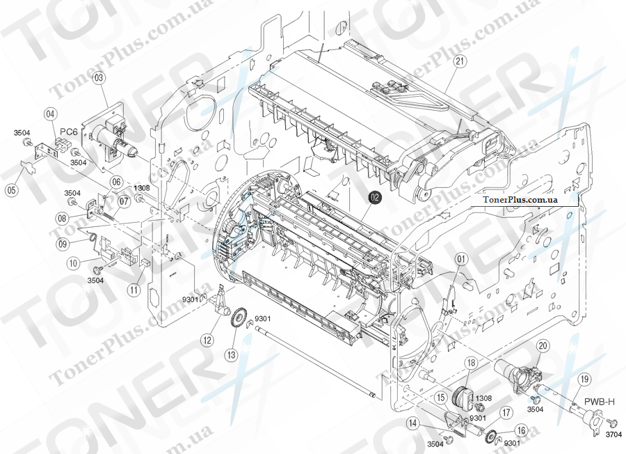 Каталог запчастей для Epson Aculaser C2000 - Main Unit 6