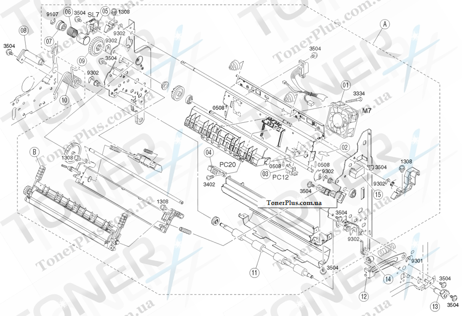 Каталог запчастей для Epson Aculaser C2000 - Main Unit 10
