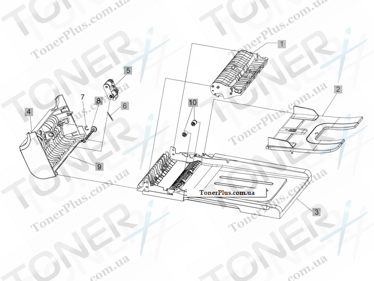 Каталог запчастей для HP LaserJet Pro M1536 MFP - Document feeder assembly parts