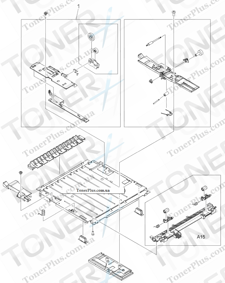 Каталог запчастей для HP LaserJet M2727 MFP - Duplexing assembly