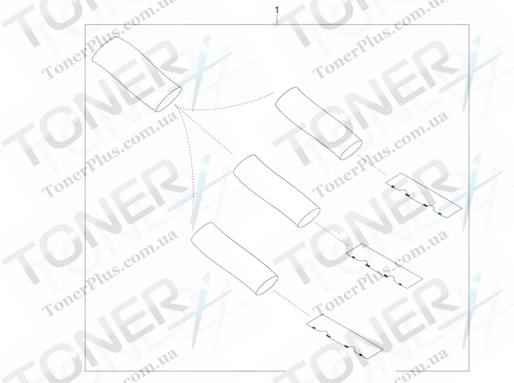 Каталог запчастей для HP LaserJet M4345xm MFP - ADF mylar replacement kit
