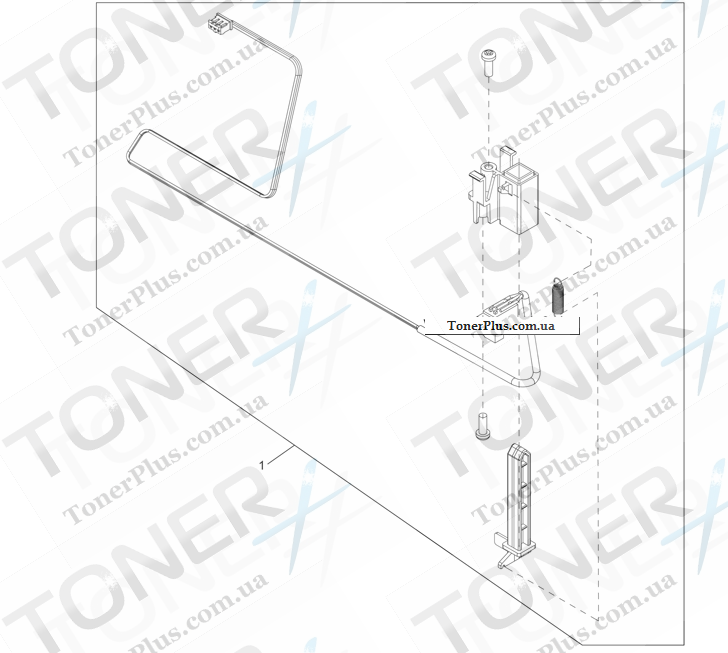 Каталог запчастей для HP LaserJet M5039XS MFP - Scanner lid sensor assembly