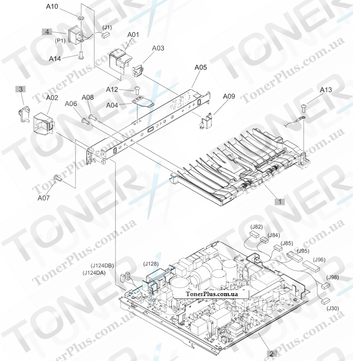 Каталог запчастей для HP LaserJet M604n Enterprise - Power supply assembly