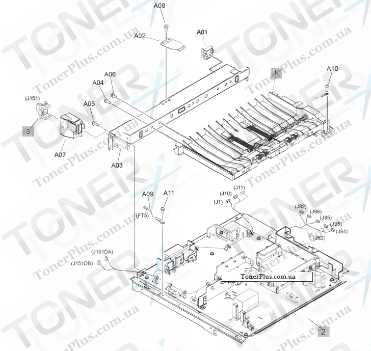Каталог запчастей для HP LaserJet M630 Enterprise MFP - High-voltage power supply