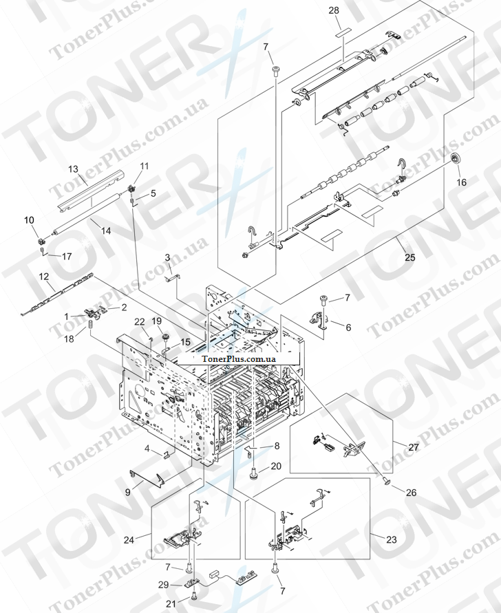 Каталог запчастей для HP LaserJet P2015n - Internal components (3 of 4)