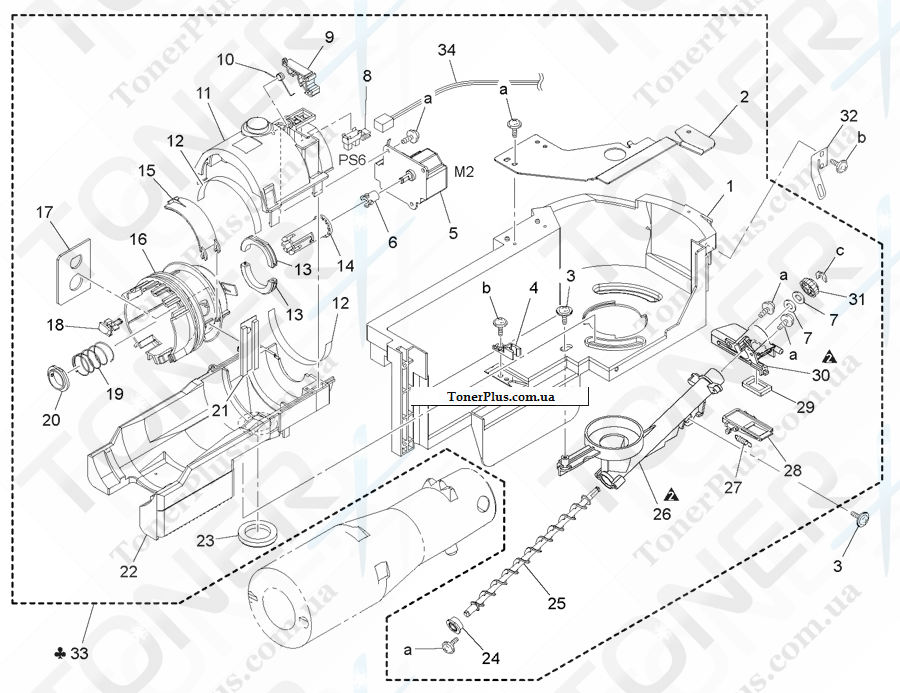 Каталог запчастей для Konica-Minolta bizhub 7616 - HOPPER SECTION