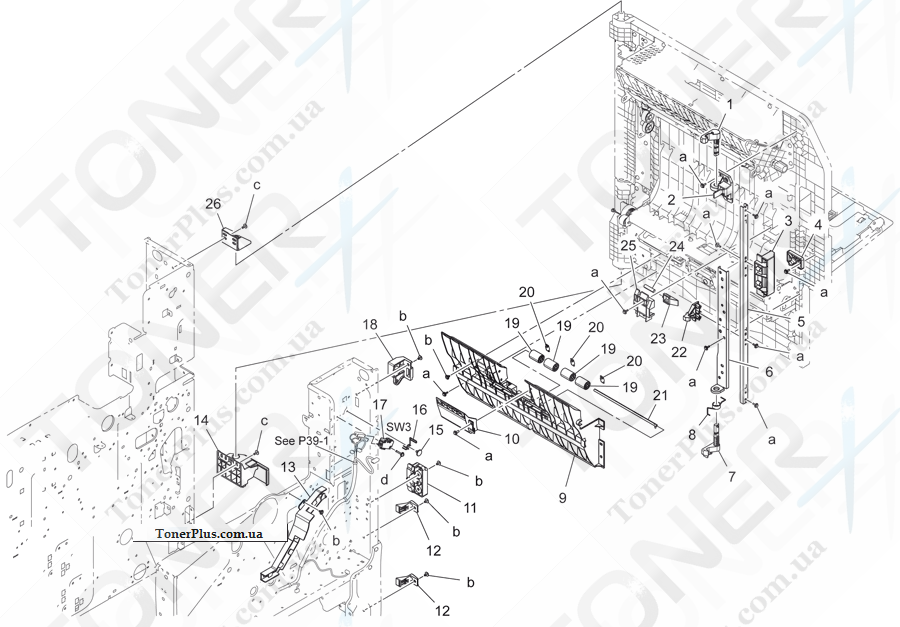 Каталог запчастей для Konica-Minolta bizhub 227 - VERTICAL CONVEYANCE DOOR SECTION