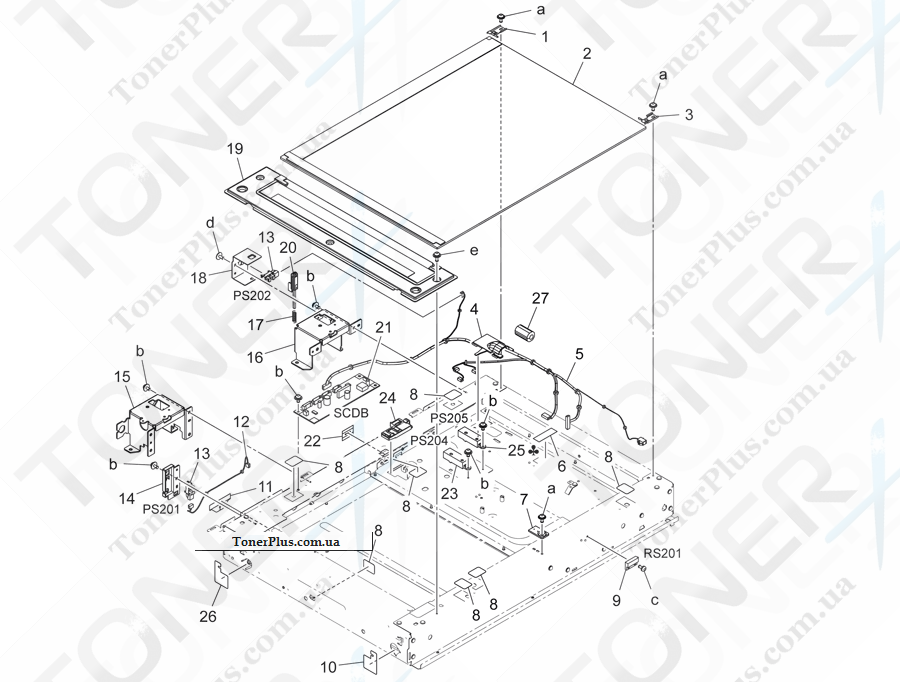 Каталог запчастей для Konica-Minolta bizhub 454e - SCANNER SECTION