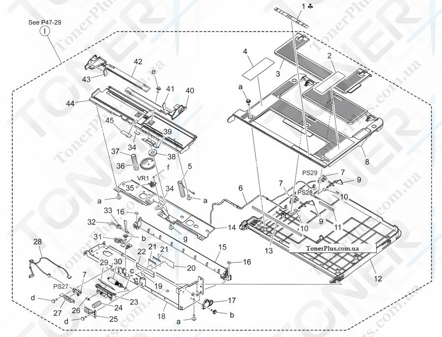 Каталог запчастей для Konica-Minolta bizhub 454e - BYPASS TRAY SECTION 2